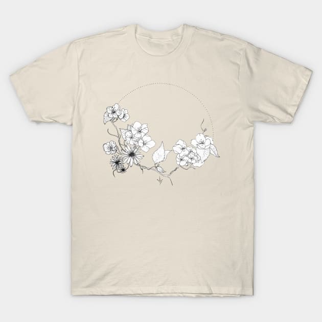 Floral Linework T-Shirt by arunaurquhart